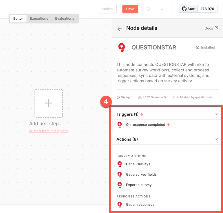 QUESTIONSTAR Trigger und Aktionen