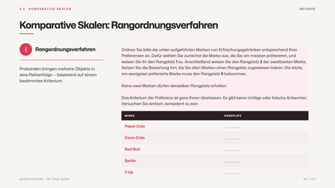 Komparative Skalen: Rangordnungsverfahren
