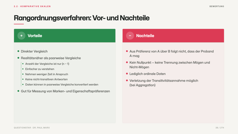 Rangordnungsverfahren: Vor- und Nachteile