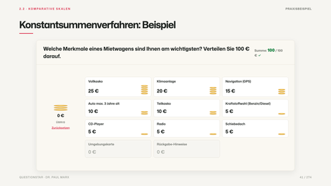 Konstantsummenverfahren: Beispiel
