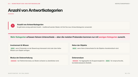 Anzahl von Antwortkategorien