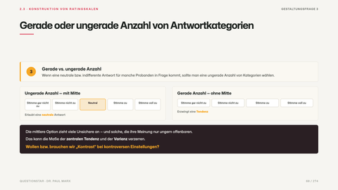 Gerade oder ungerade Anzahl von Antwortkategorien