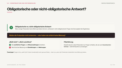 Obligatorische oder nicht-obligatorische Antwort?