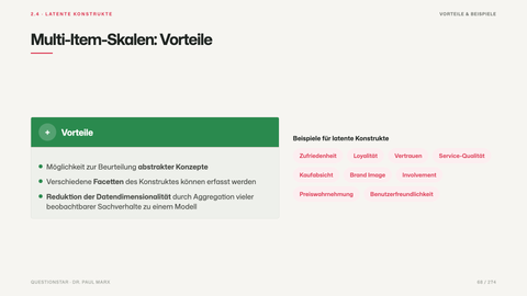 Multi-Item-Skalen: Vorteile