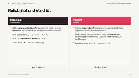 Reliabilität und Validität