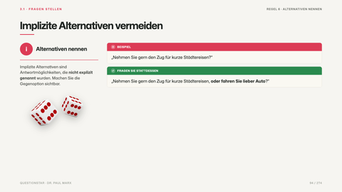 Implizite Alternativen vermeiden