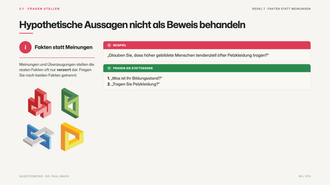 Hypothetische Aussagen nicht als Beweis behandeln