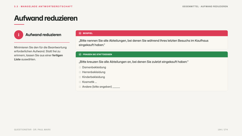 Aufwand reduzieren