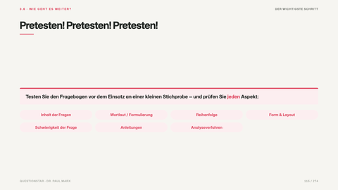 Pretesten! Pretesten! Pretesten!
