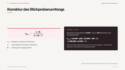 Korrektur des Stichprobenumfangs
