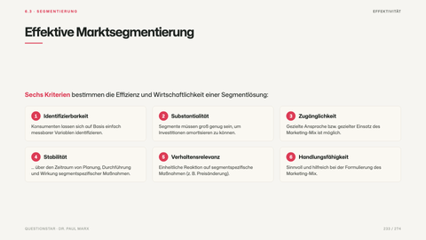 Effektive Marktsegmentierung