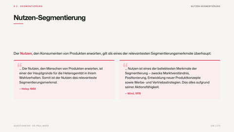 Nutzen-Segmentierung