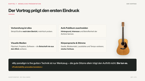 Der Vortrag prägt den ersten Eindruck