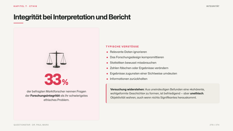 Integrität bei Interpretation und Bericht