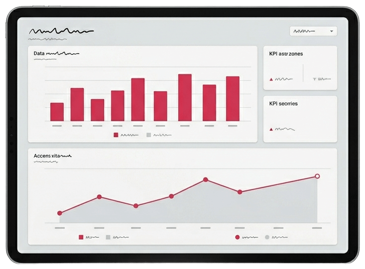 Interaktives Analyse-Dashboard auf einem Tablet