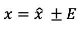 x = x-Dach ± E