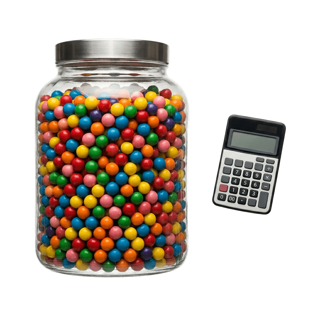 Glas voller Bonbons und ein Taschenrechner — Schätzen großer Zahlen ist unmöglich