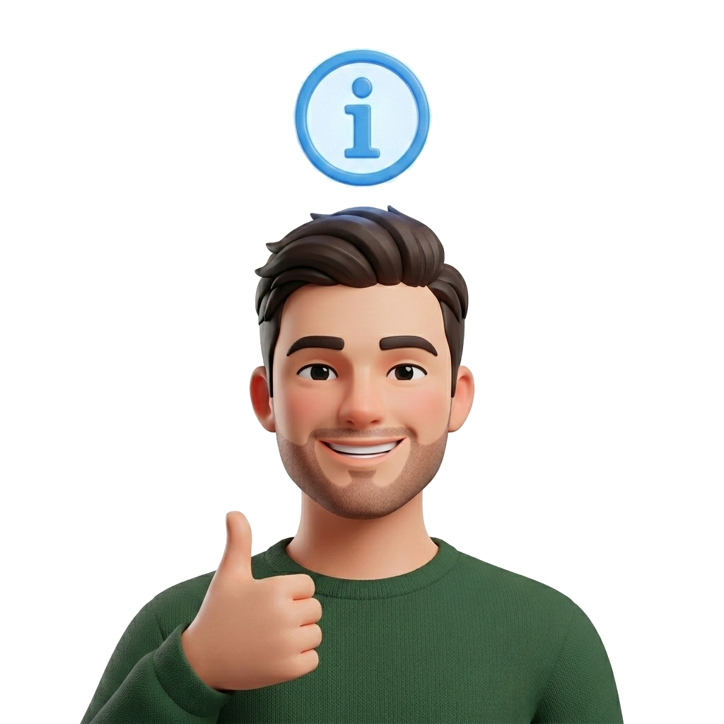Informierte Person mit Info-Symbol